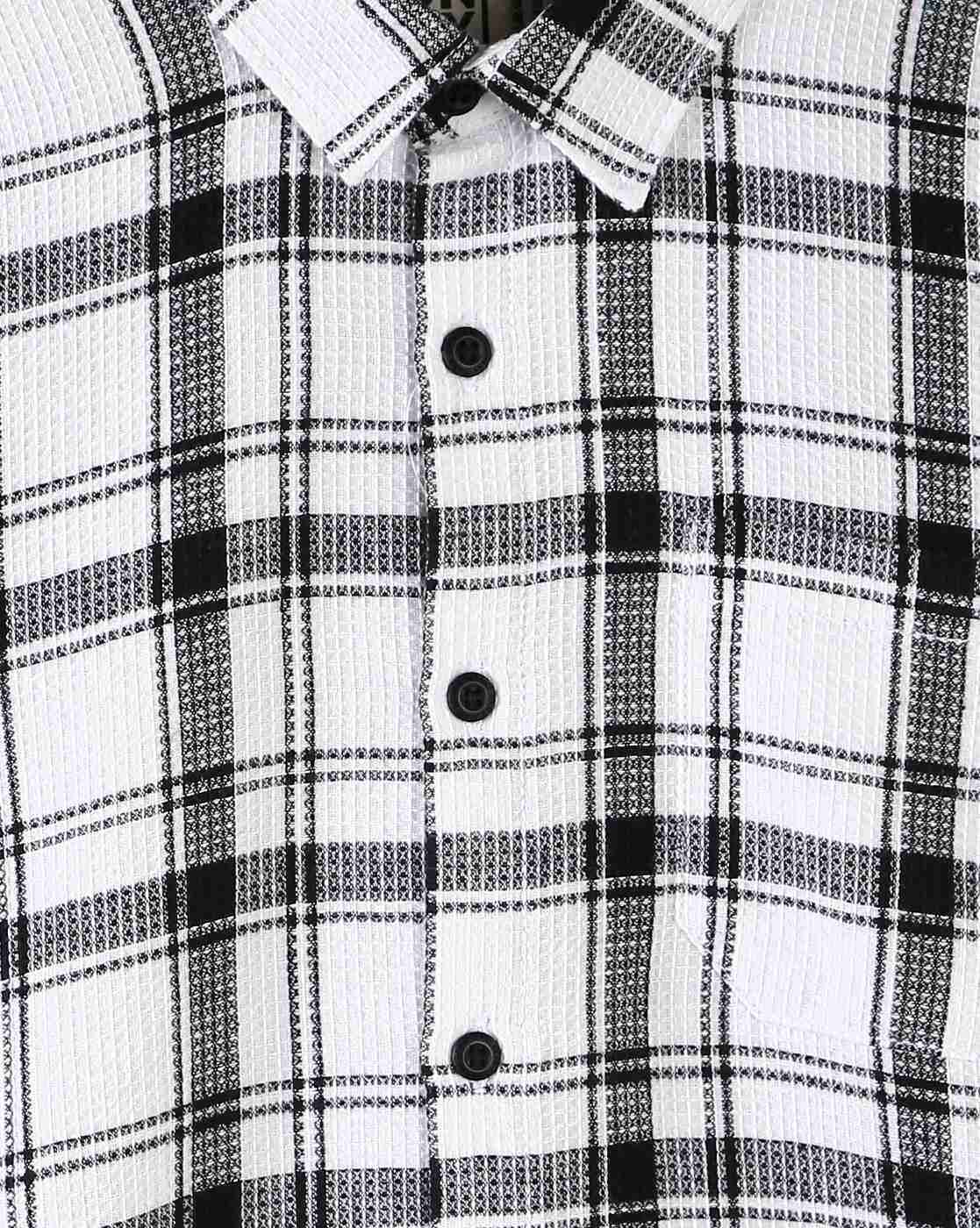 YB DNMX | Boys Checked Boxy Fit Shirt|2