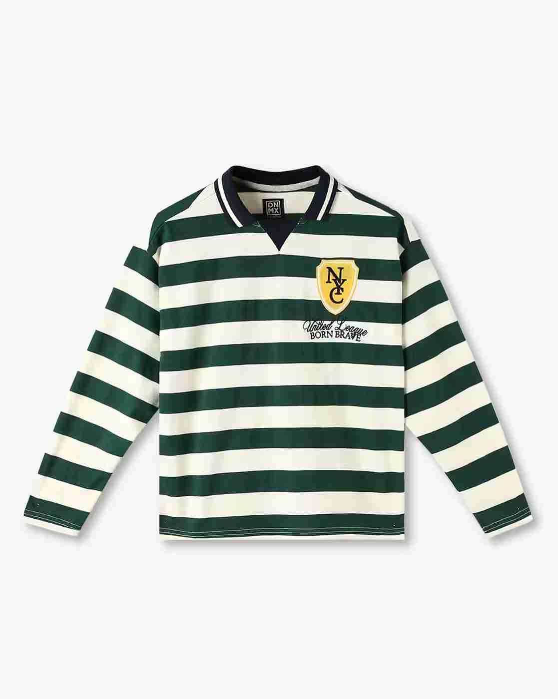 YB DNMX | Boys Striped Oversized Polo T-Shirt|0