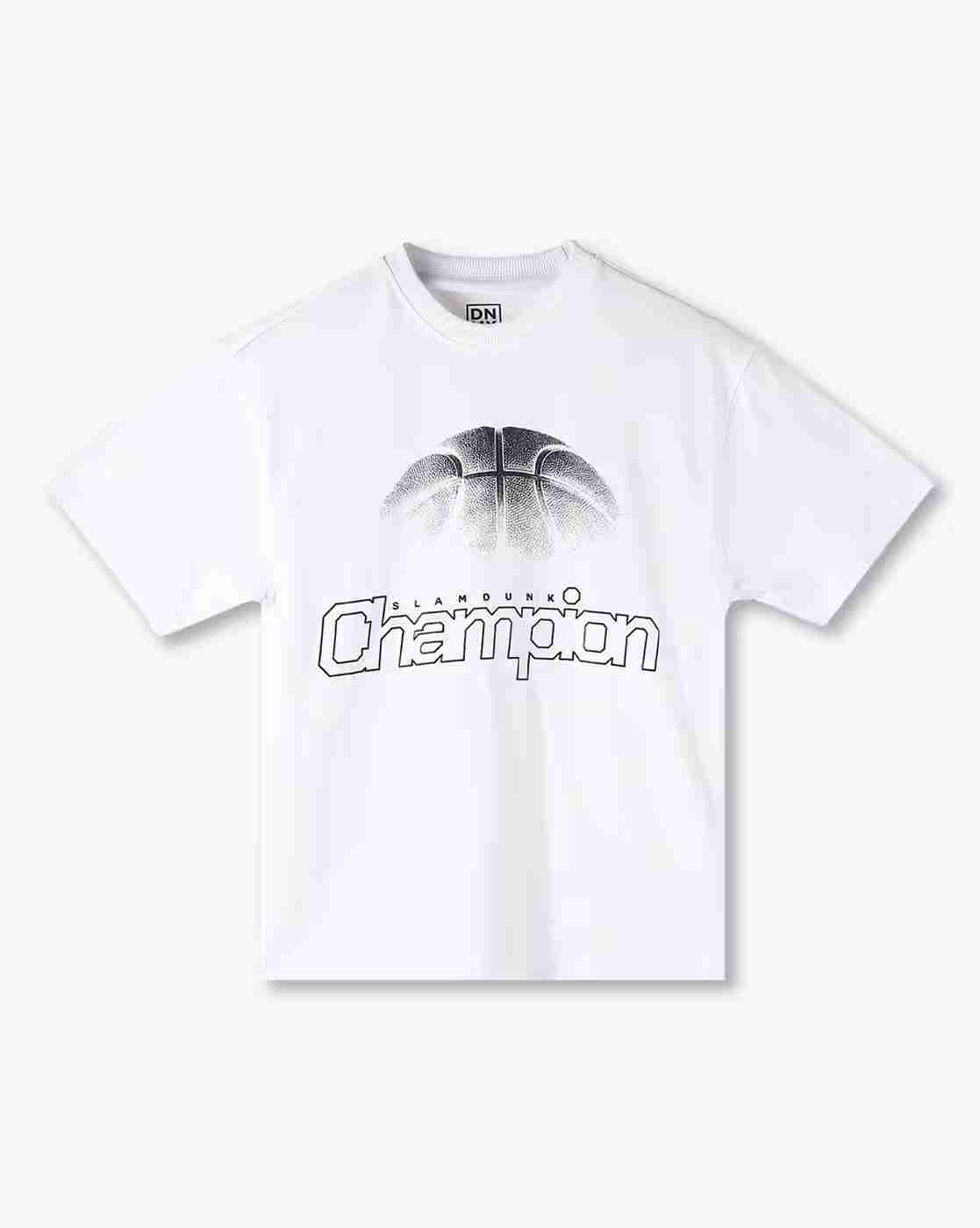 YB DNMX | Boys Champion Print Oversized Round-Neck T-Shirt|0