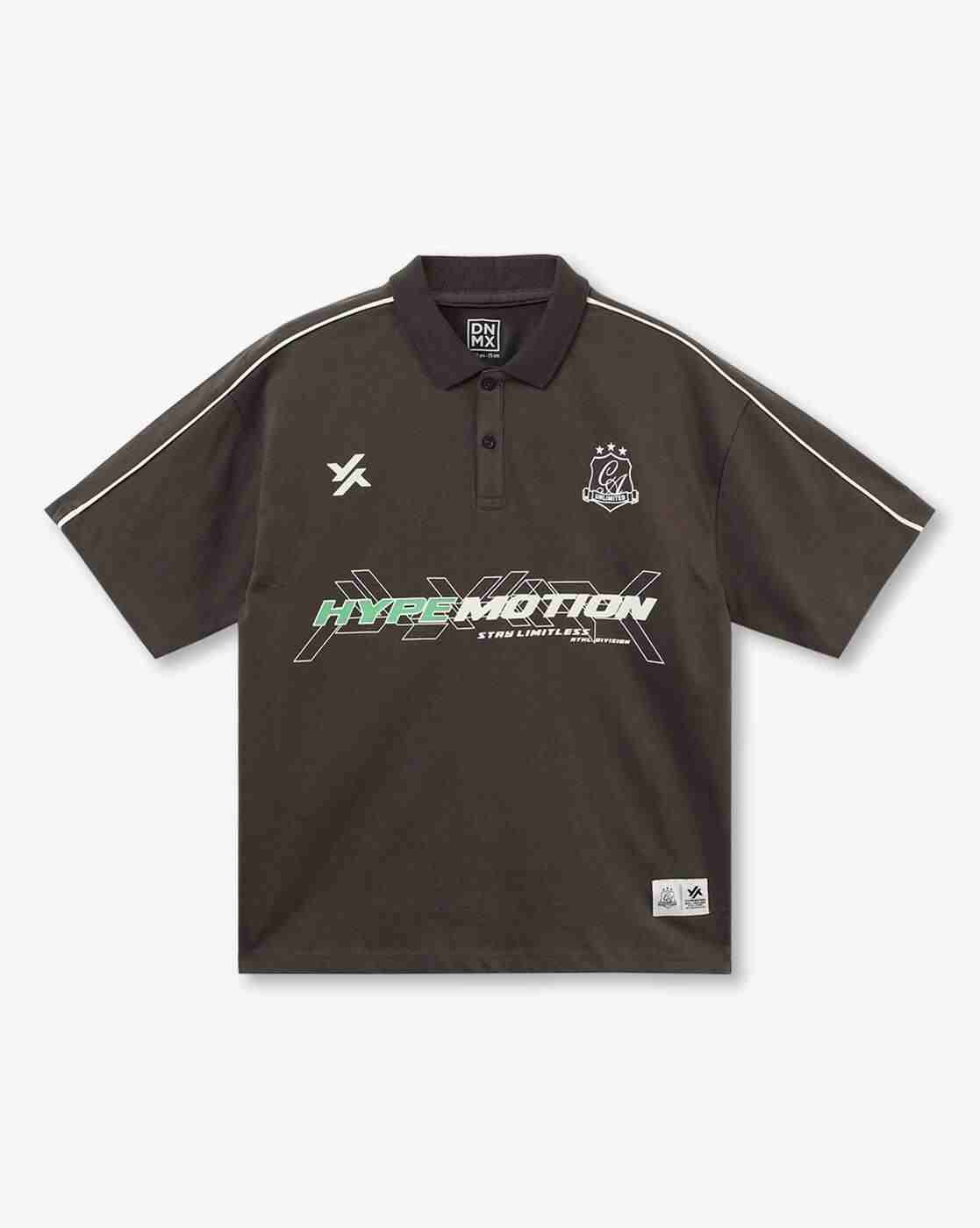 YB DNMX | Boys Hypemotion Print Oversized Polo T-Shirt|0