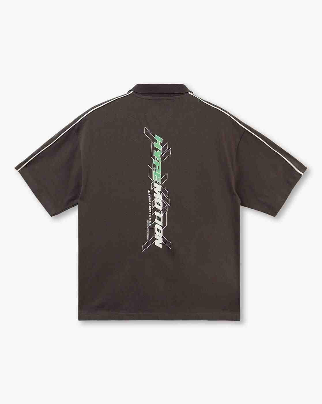 YB DNMX | Boys Hypemotion Print Oversized Polo T-Shirt|1