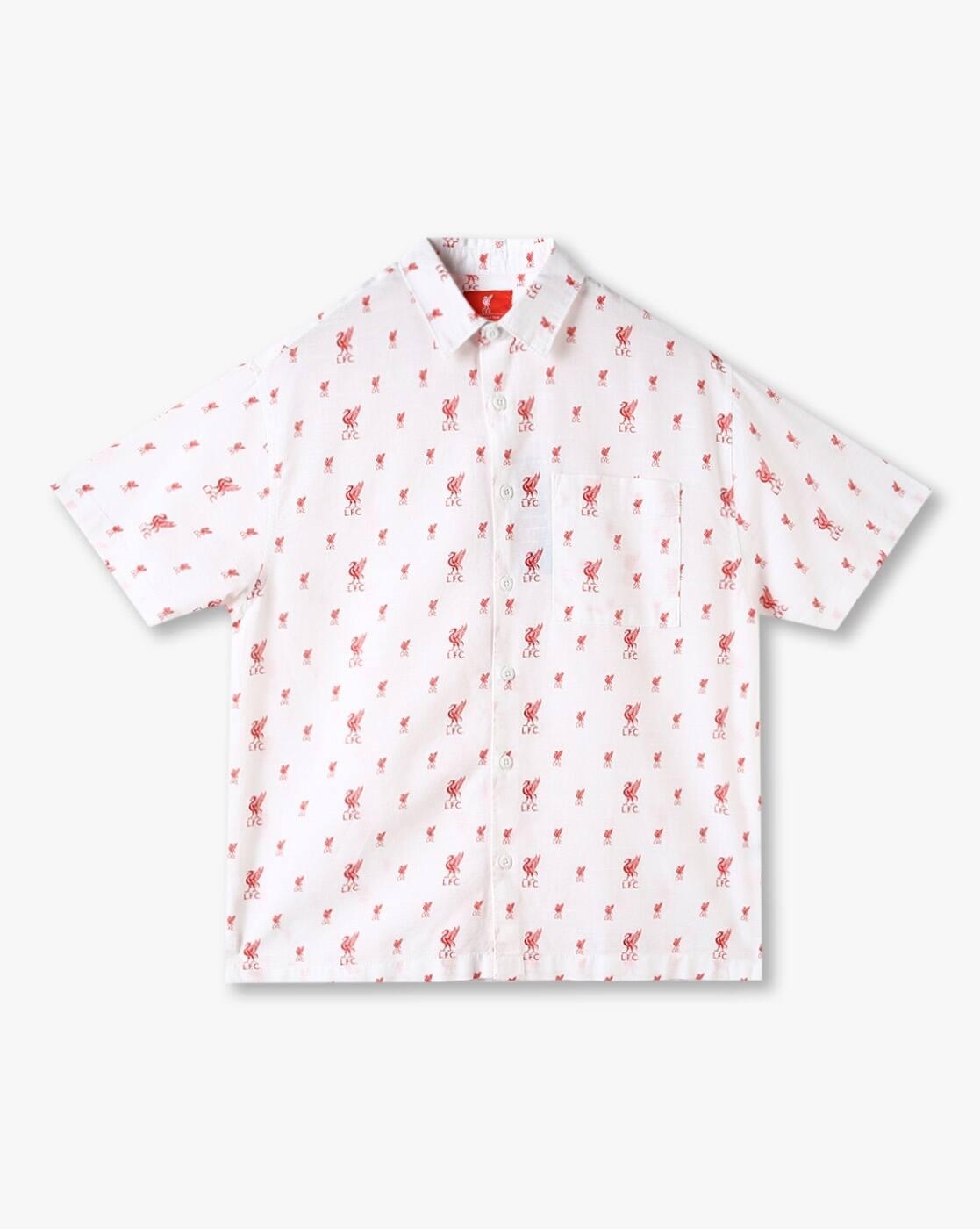 YB DNMX | Boys All-Over Liverpool Print Boxy Fit Cotton Shirt|0