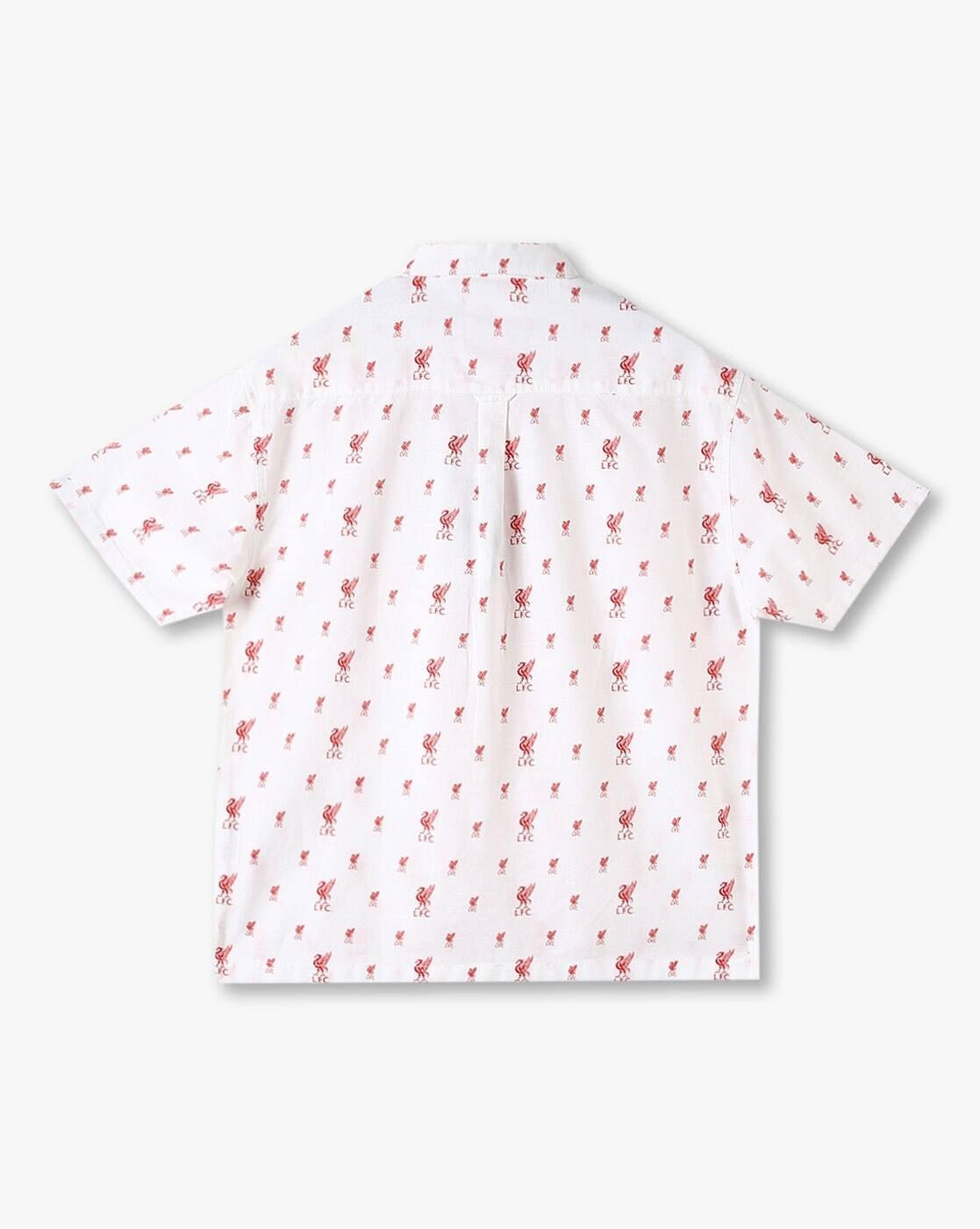 YB DNMX | Boys All-Over Liverpool Print Boxy Fit Cotton Shirt|1