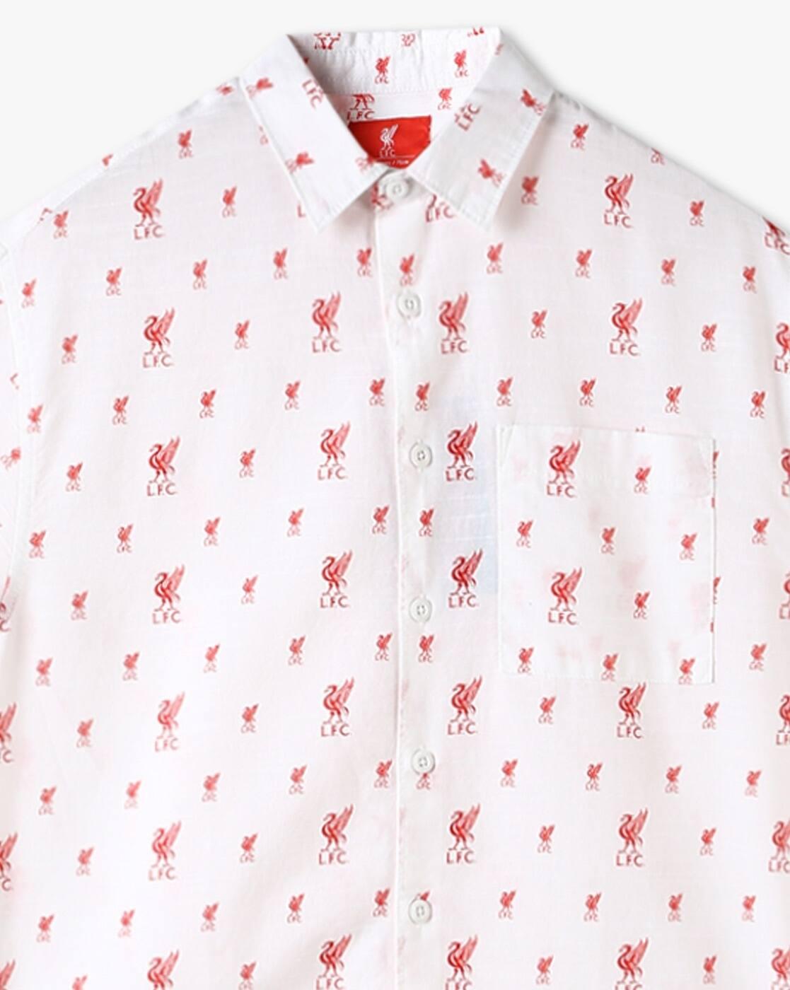 YB DNMX | Boys All-Over Liverpool Print Boxy Fit Cotton Shirt|2
