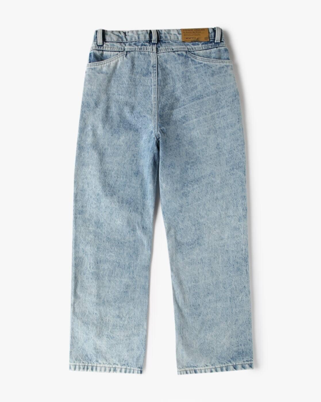 YB DNMX | Boys Heavily Washed Loose Fit Jeans|1
