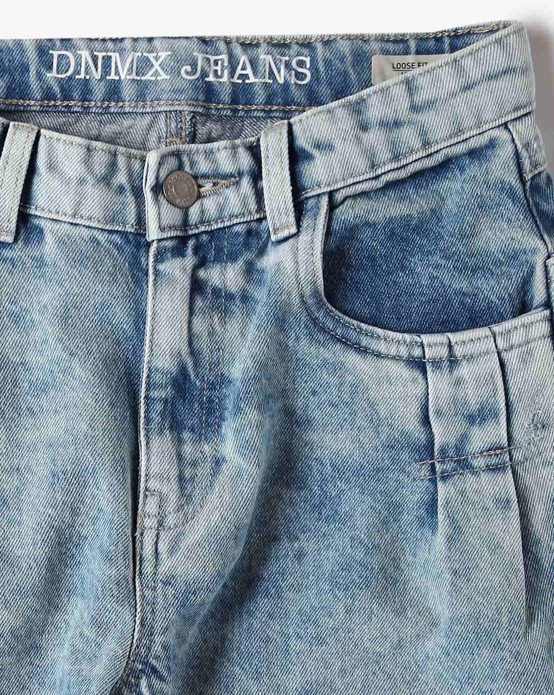 YB DNMX | Boys Heavily Washed Loose Fit Jeans|2