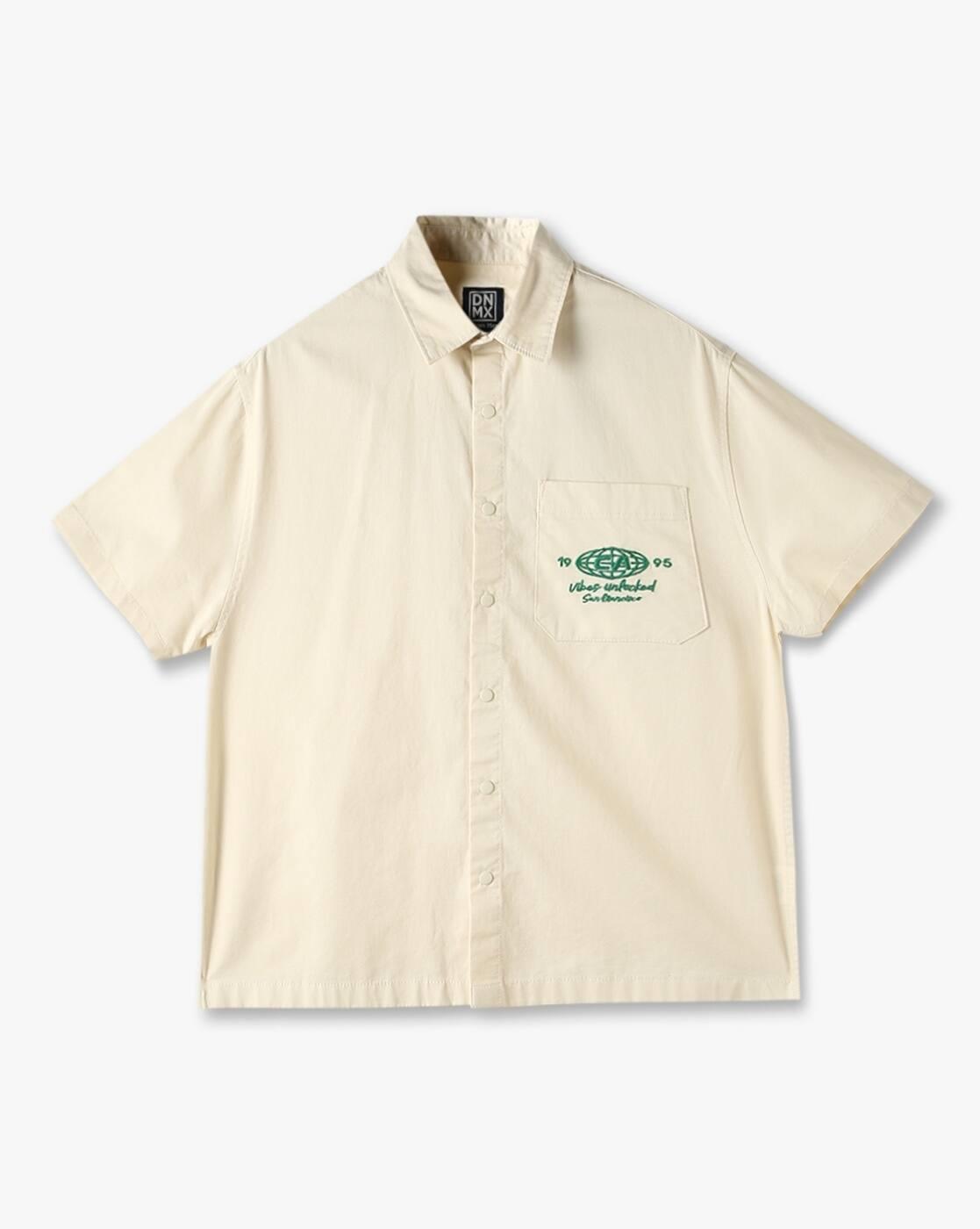 YB DNMX | Boys Embroidered Boxy Fit Cotton Shirt|0