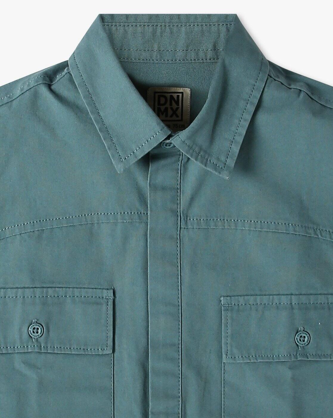 YB DNMX | Boys Boxy Fit Cotton Shirt with Flap Pockets|2