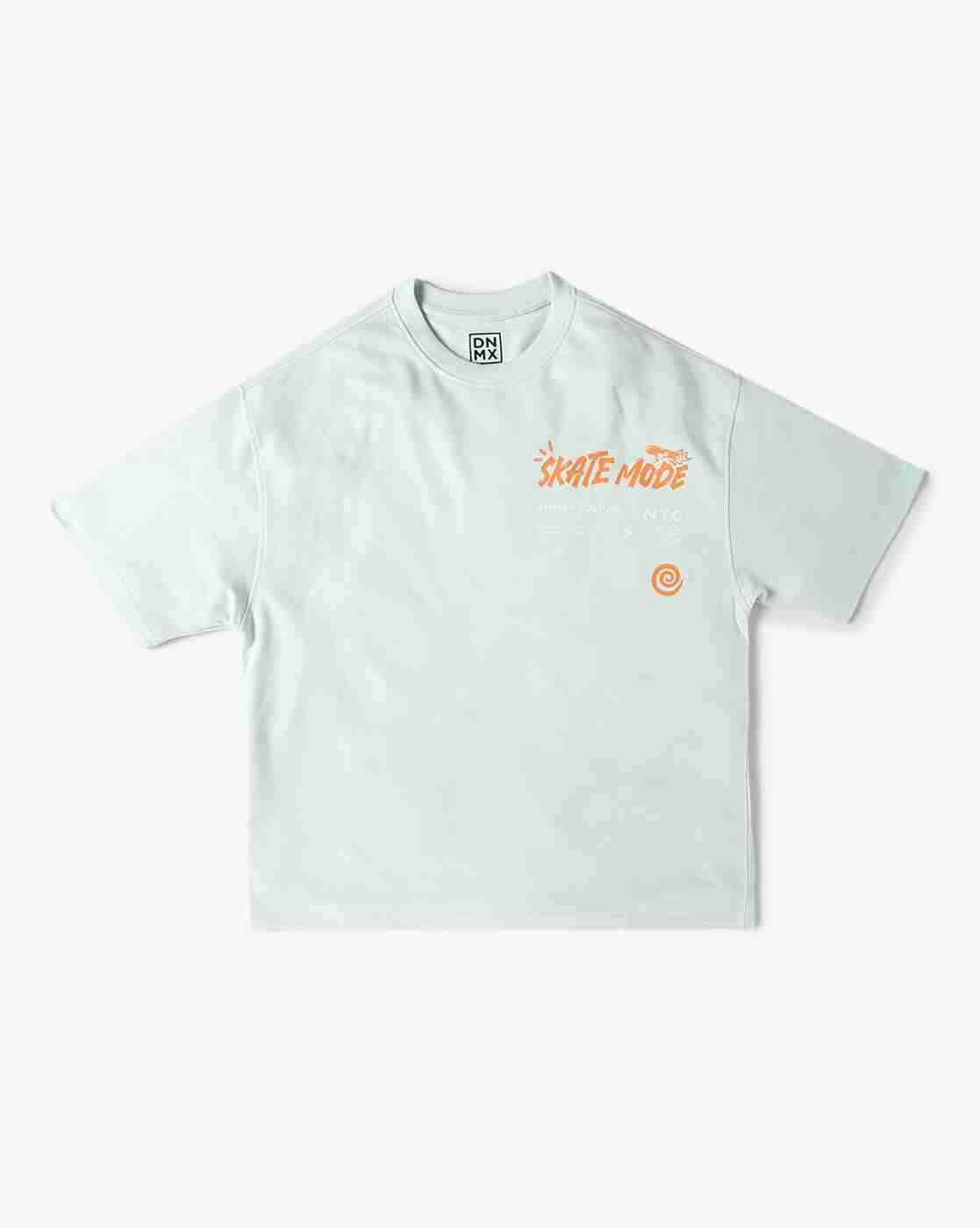 YB DNMX | Boys Graphic Print Boxy Fit Round-Neck T-Shirt|0