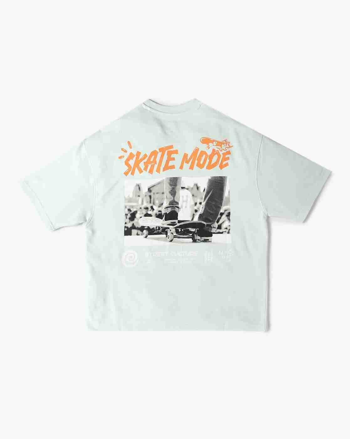 YB DNMX | Boys Graphic Print Boxy Fit Round-Neck T-Shirt|1