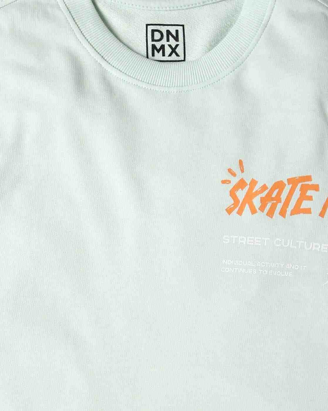 YB DNMX | Boys Graphic Print Boxy Fit Round-Neck T-Shirt|2