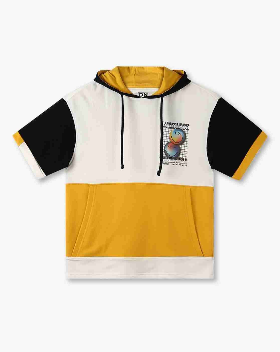 YB DNMX | Boys Colourblock Boxy Fit Hooded T-Shirt|0