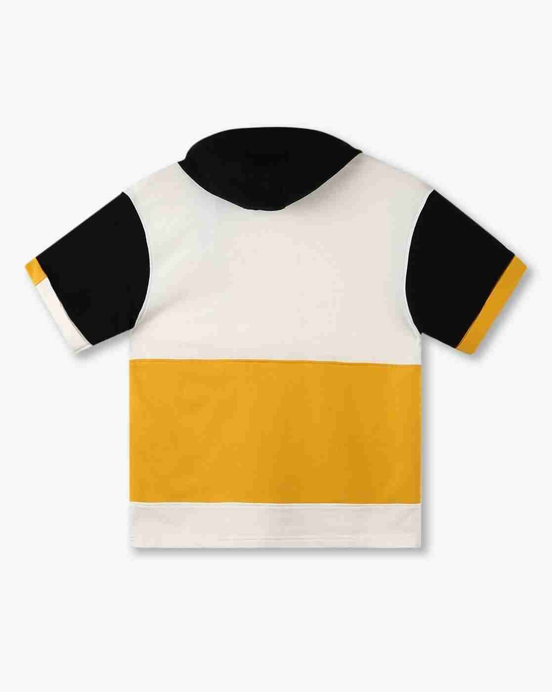 YB DNMX | Boys Colourblock Boxy Fit Hooded T-Shirt|1