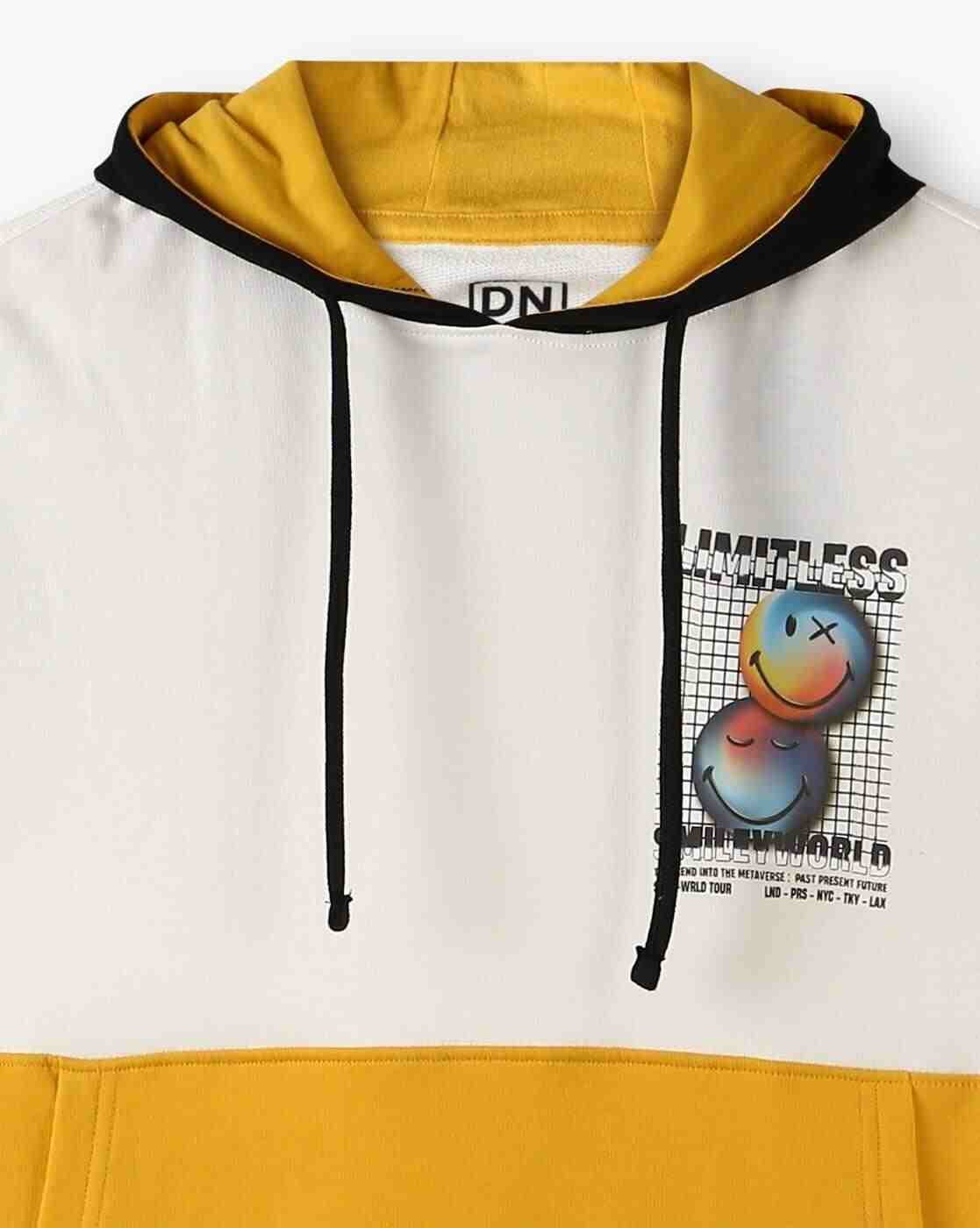 YB DNMX | Boys Colourblock Boxy Fit Hooded T-Shirt|2