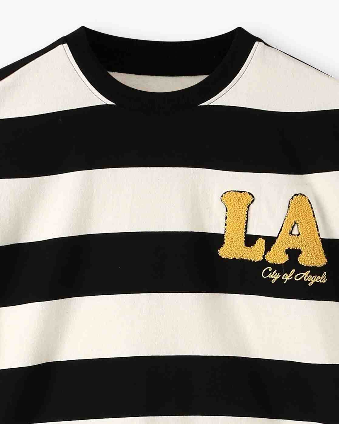 YB DNMX | Boys YD Striped Boxy Fit Round-Neck T-Shirt|2