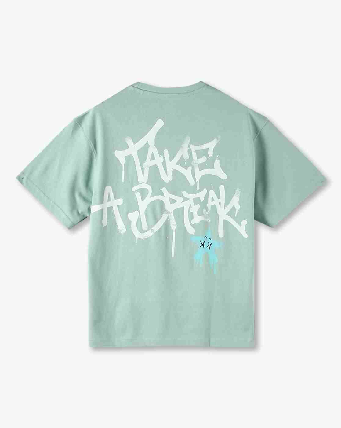 YB DNMX | Boys Graphic Print Boxy Fit Round-Neck T-Shirt|1