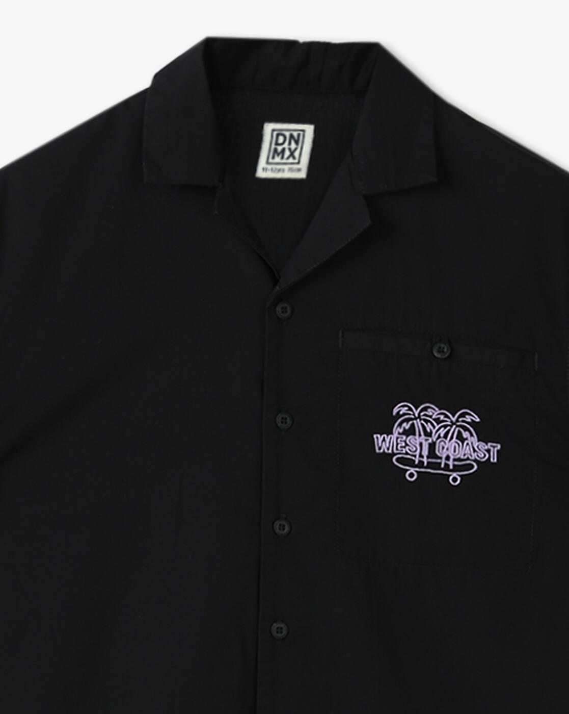 YB DNMX | Boys Graphic Print Regular Fit Shirt with Patch Pocket|2