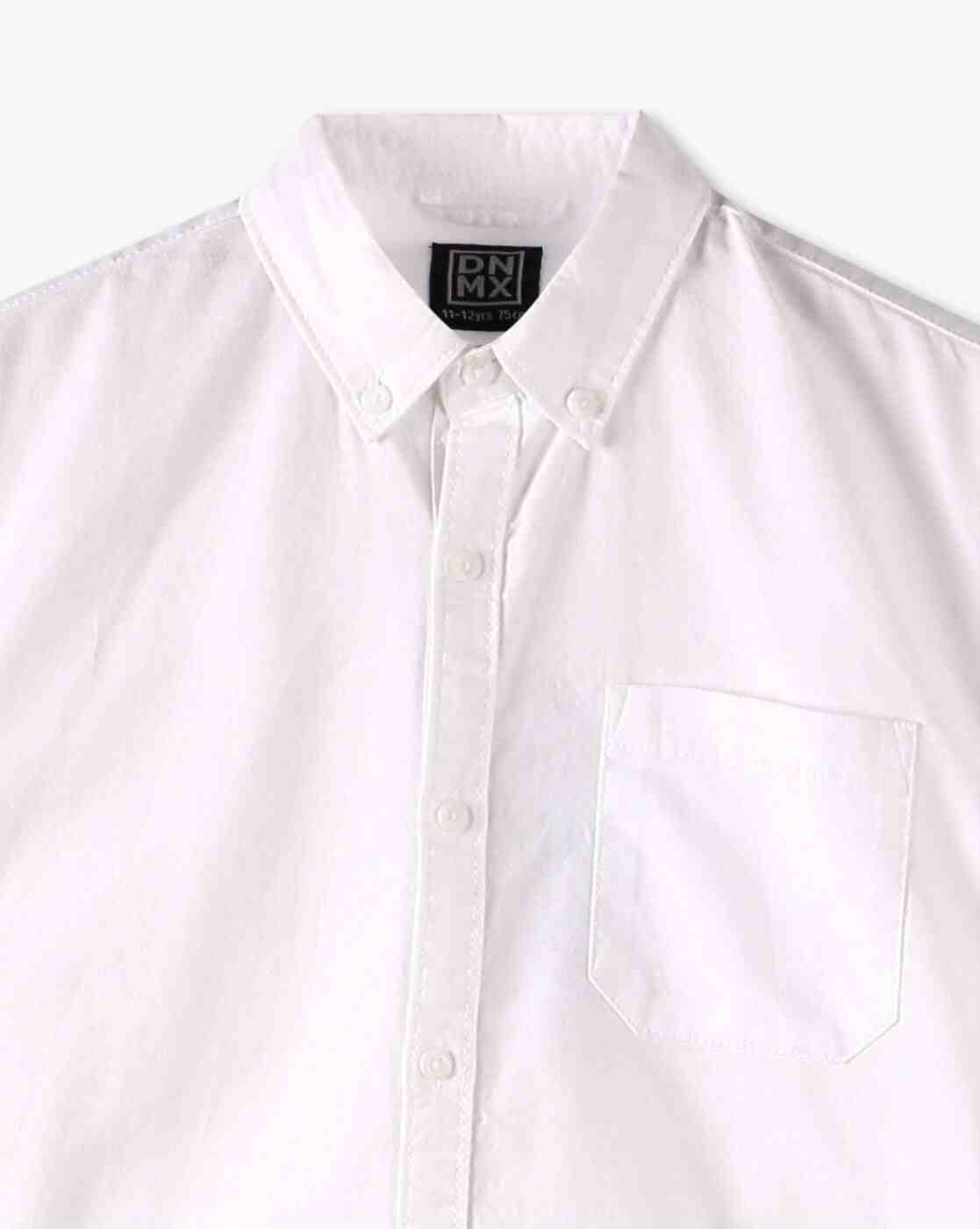 YB DNMX | Boys Slim Fit Cotton Shirt with Patch Pocket|2