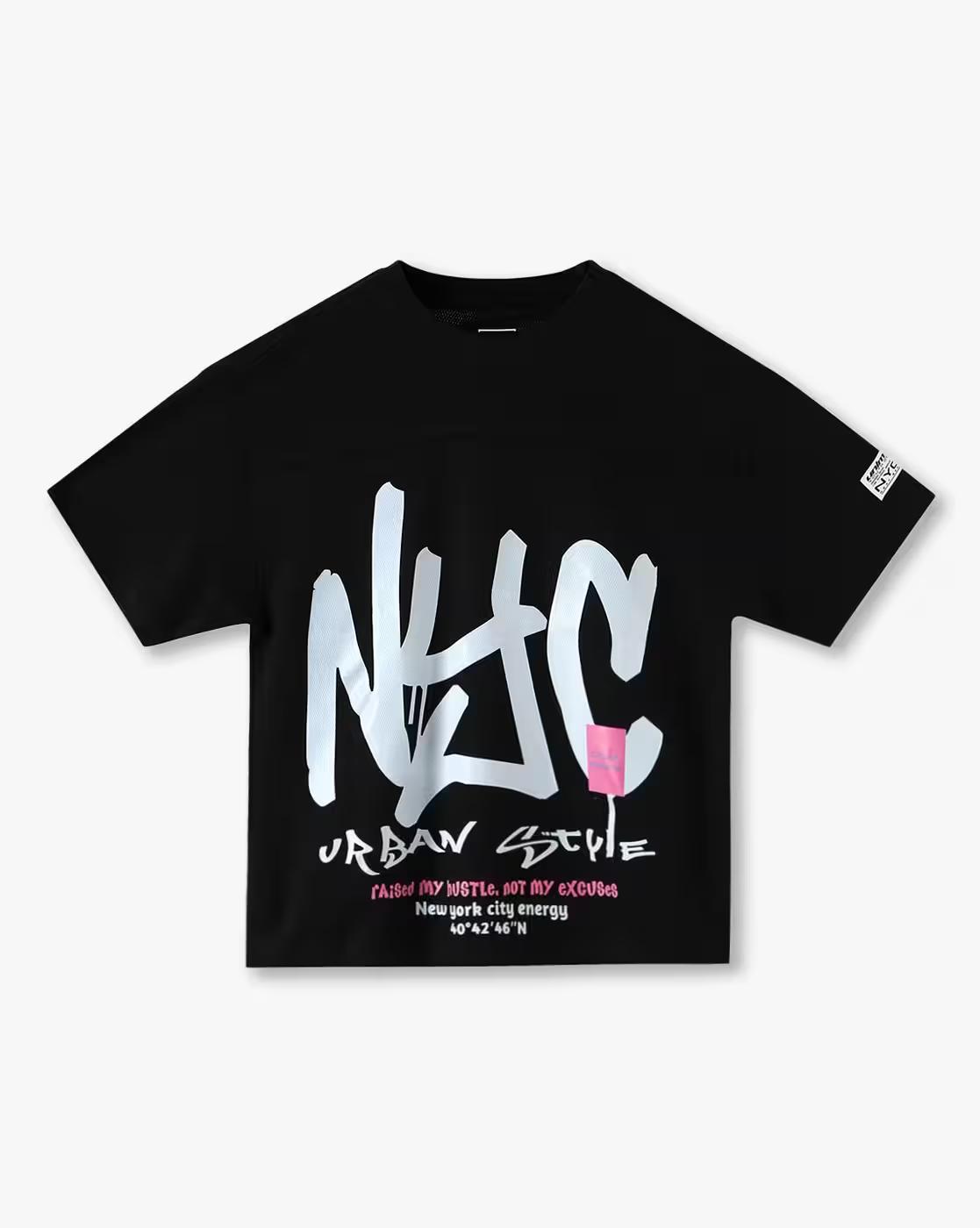 YB DNMX | Boys Typographic Print Oversized Round-Neck T-Shirt|0