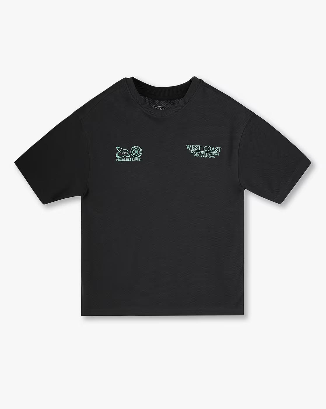 YB DNMX | Boys Typographic Print Oversized Round-Neck T-Shirt|0