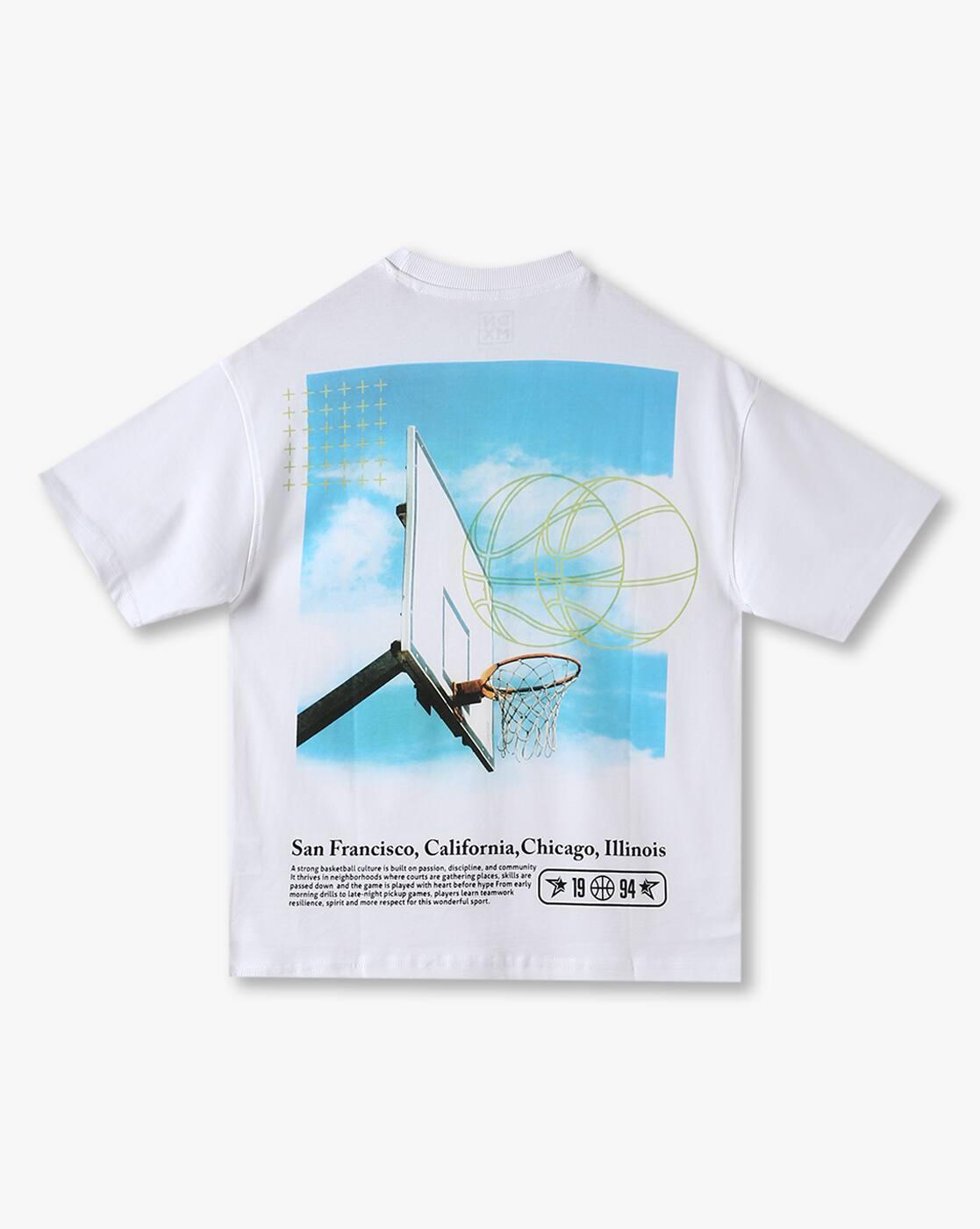 YB DNMX | Boys Graphic Print Oversized Round-Neck T-Shirt|1