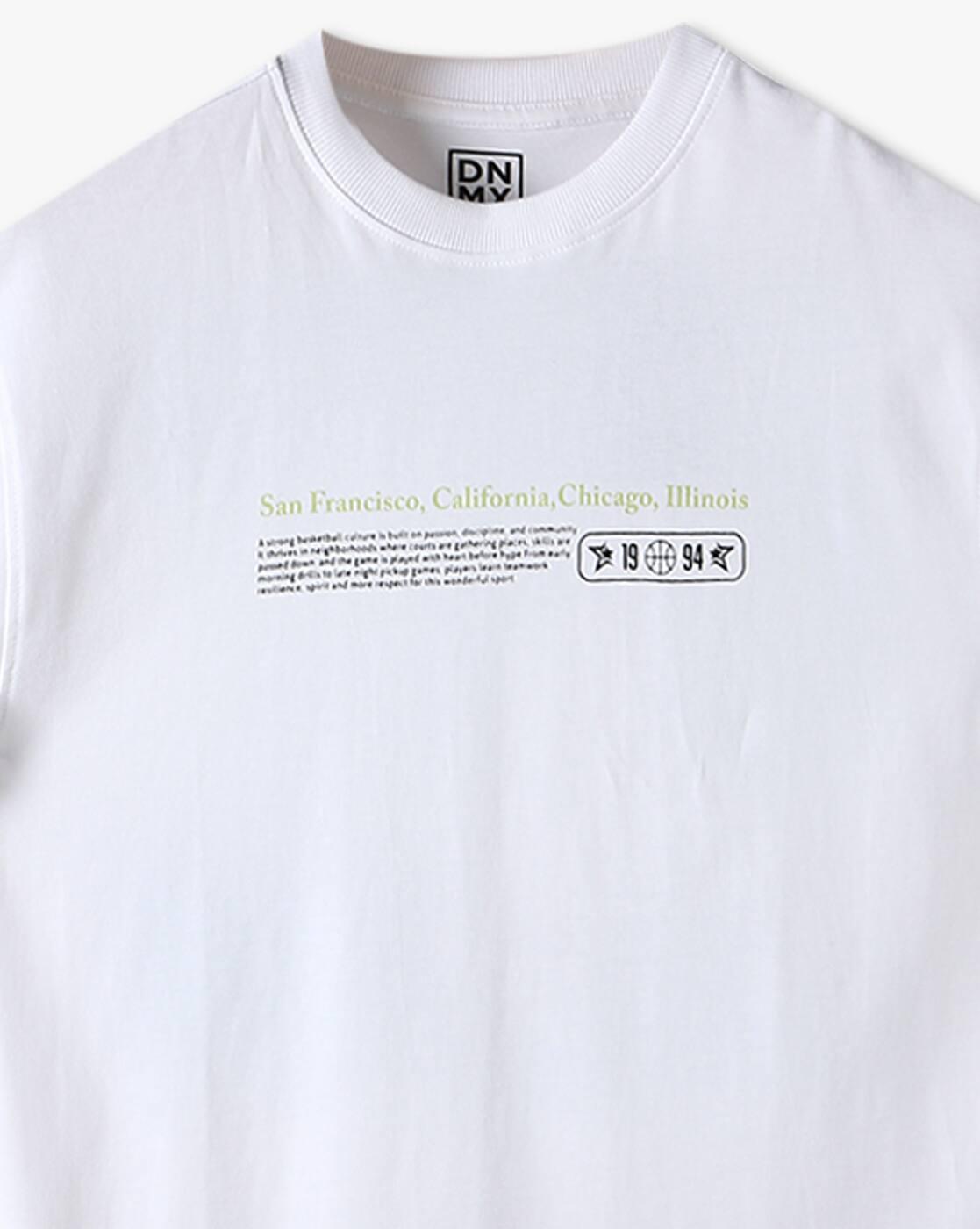 YB DNMX | Boys Graphic Print Oversized Round-Neck T-Shirt|2