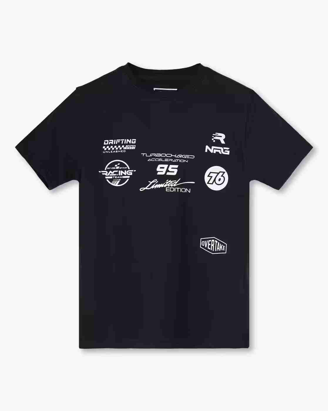 YB DNMX | Boys Graphic Print Boxy Fit Crew-Neck T-Shirt|0