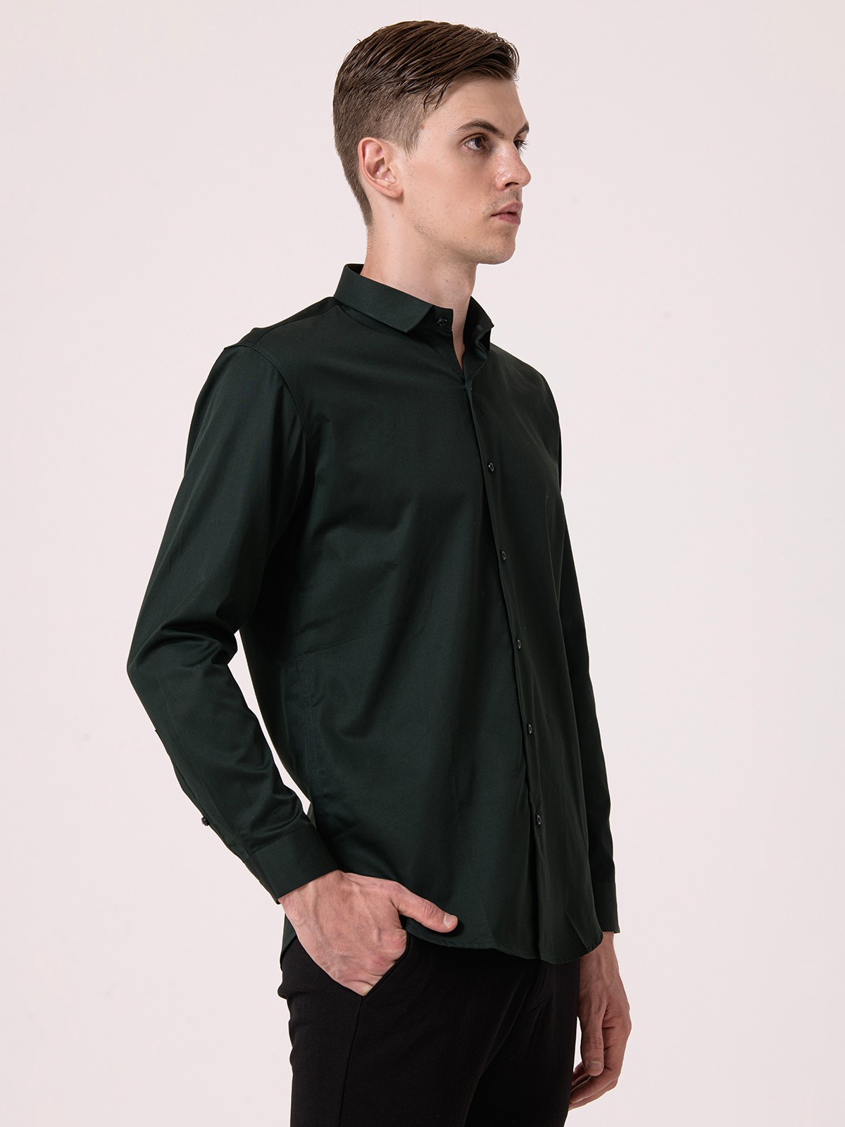 Albion Mens Green Formal Shirt