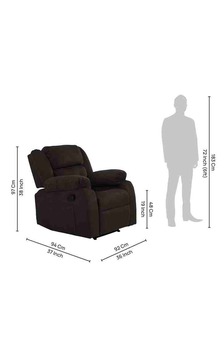 NEUDOT Ease Rocker Single Seater Fabric Recliner - Touch Brown