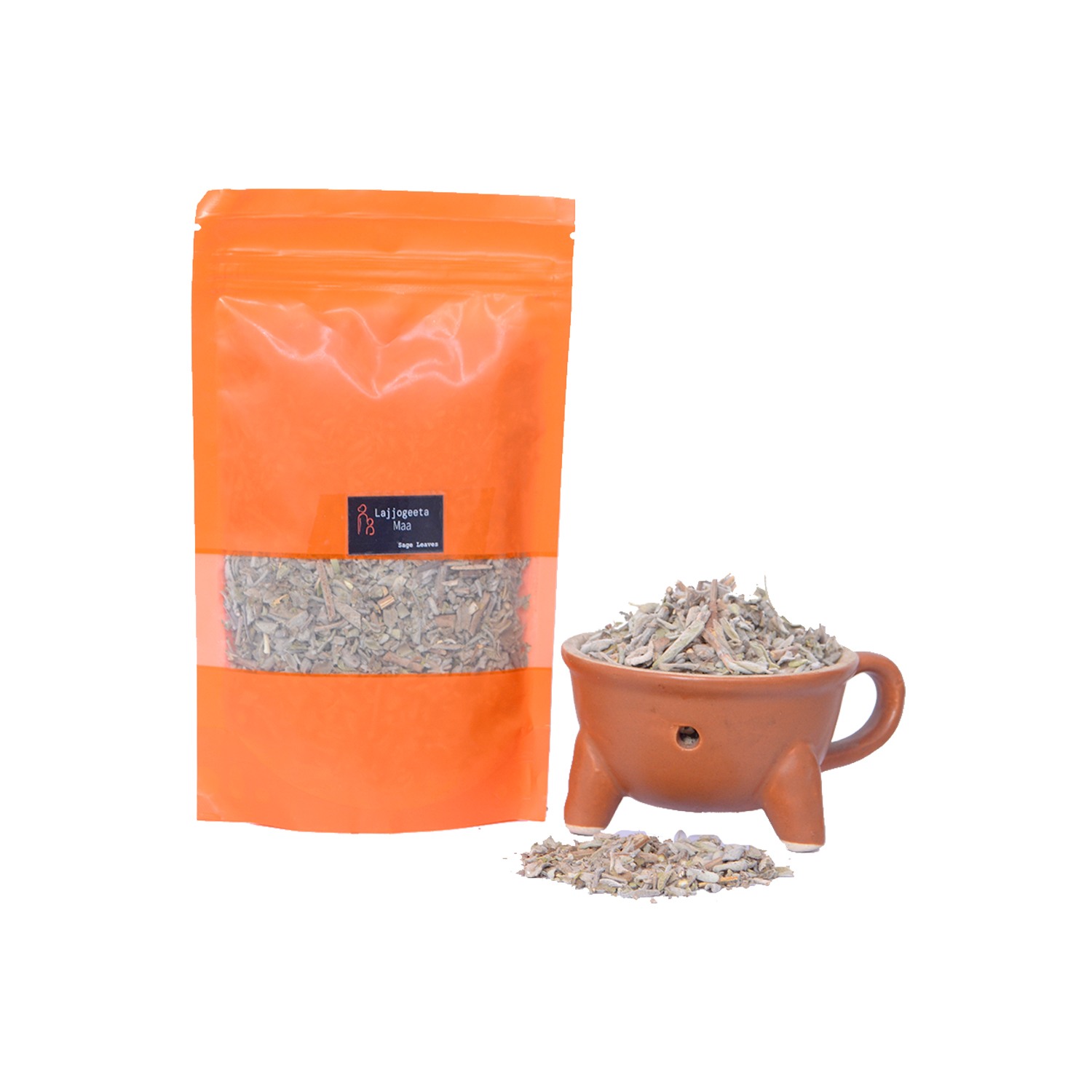  Dried Indian White Sage Leaves for Smudging Cleansing Healing Remove Negativity Dhuni Puja(  Pack of 50gX2)