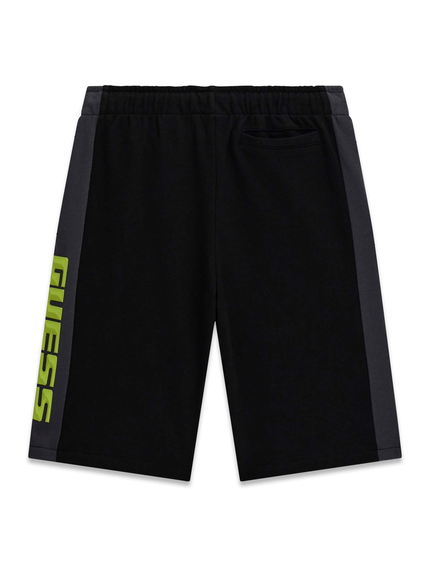Guess Boys Jet Black Logo Relaxed Fit Mid Rise Shorts