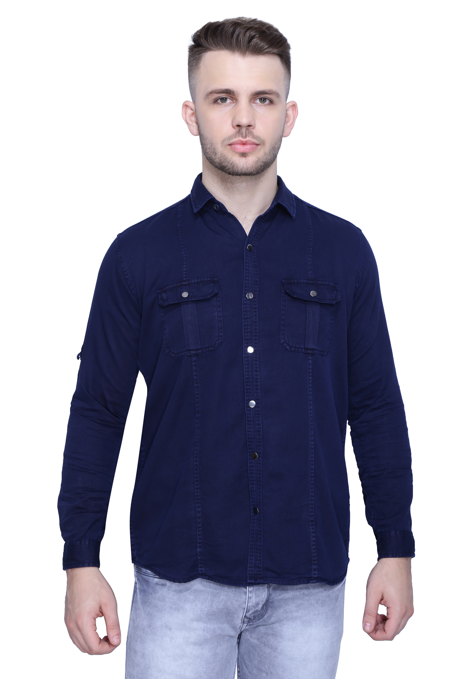 Kuons Avenue Men's Denim Cotton Casual shirt-KACLFS1478