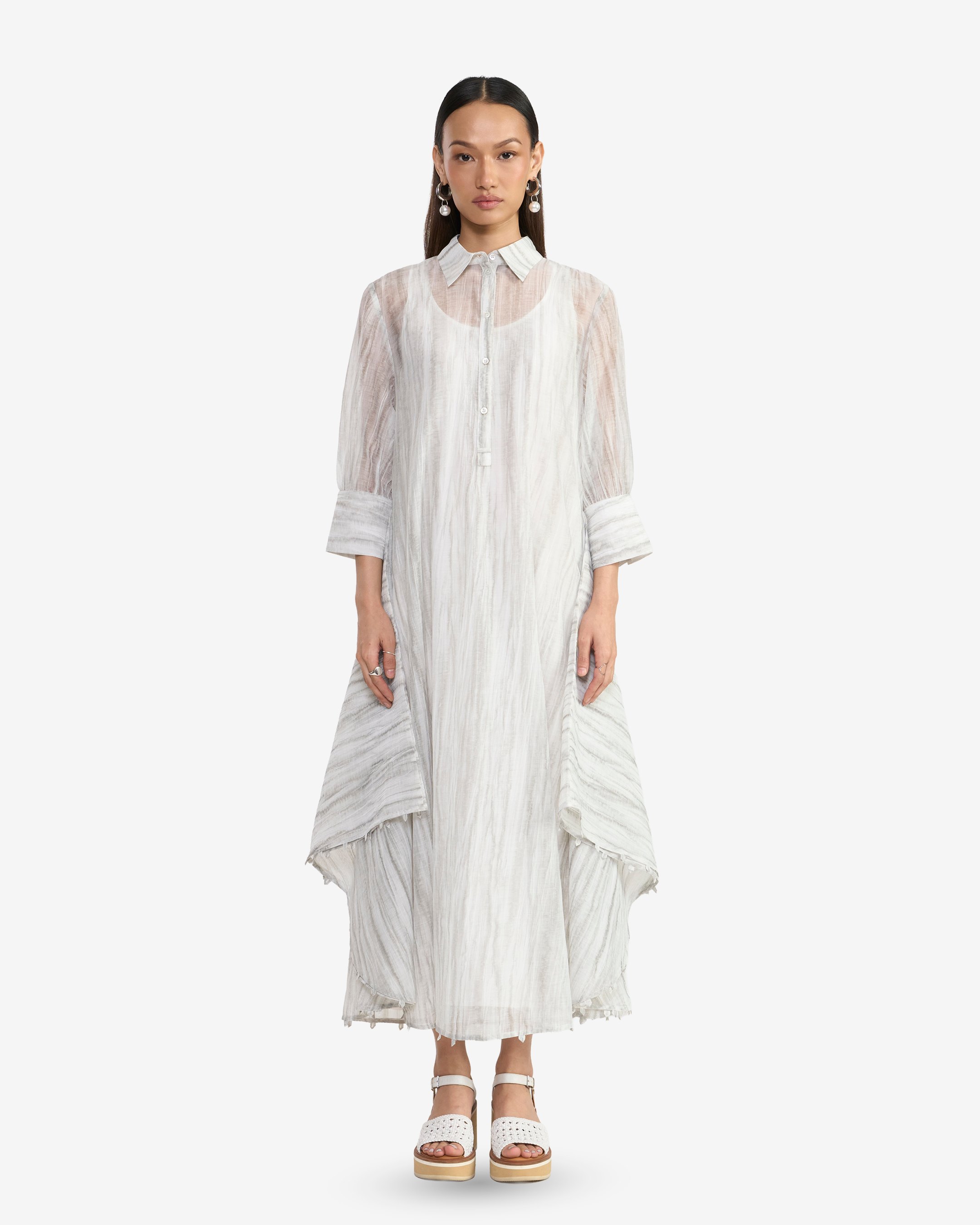 Halo Sheer Shirt Dress