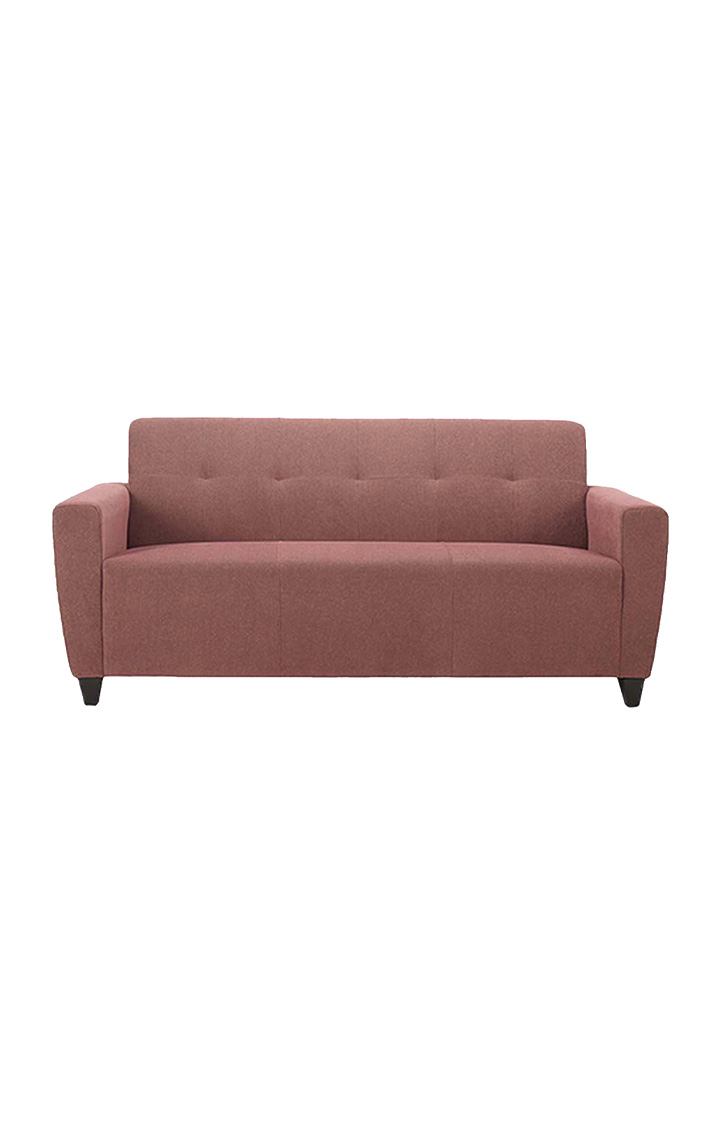 neudot Elegance Sofa for Living Room |3 Persons Sofa|Premium Fabric with Cushioned Armrest |Neem Wood Frame|3 Seater in - Ceramic Pink