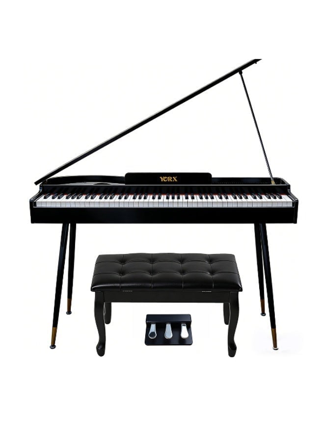 YORX YR-88 BK 88-Key Weighted Digital Piano with Heavy Hammer Action and Bench, Black 2