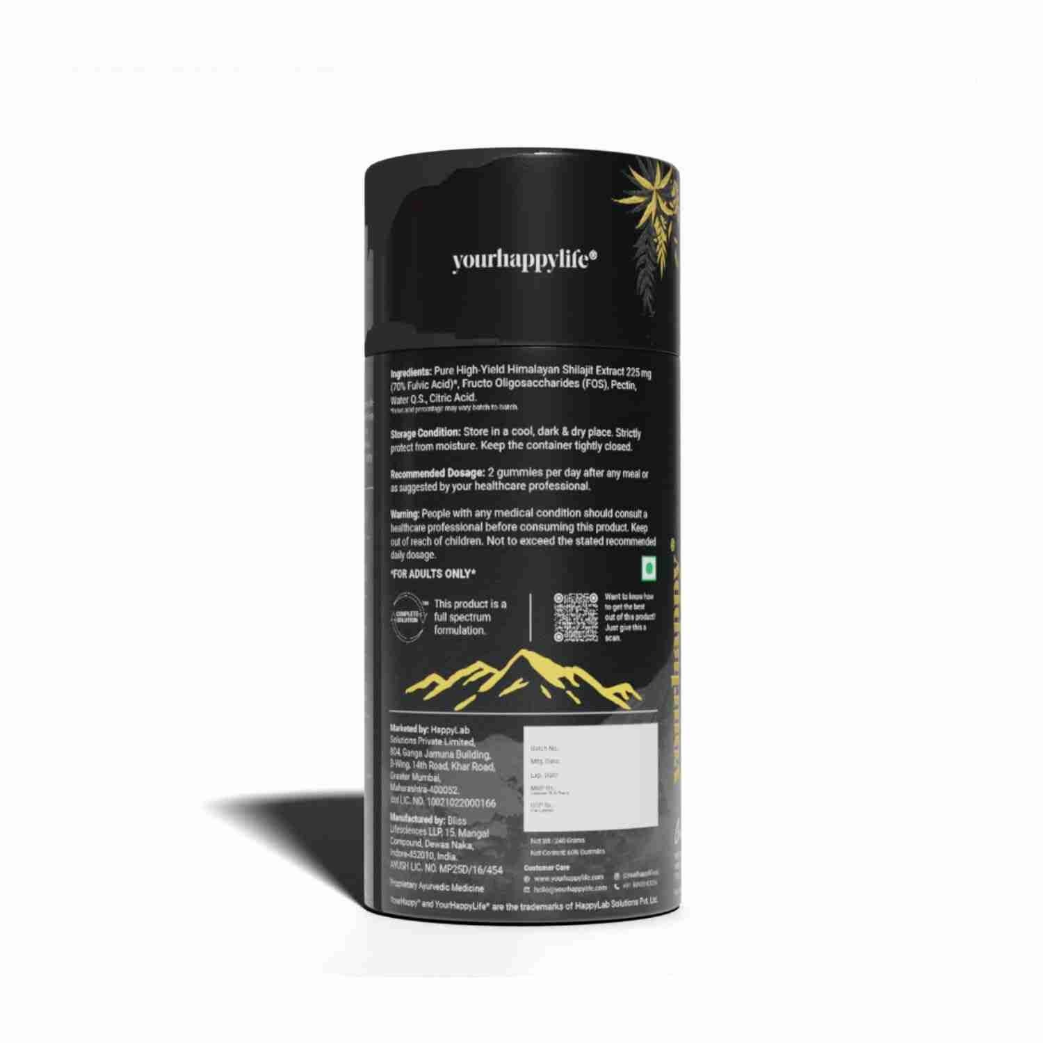 YourHappyLife | Pure Himalayan Shilajit Gummies | Pack of 1 | 60 Gummies