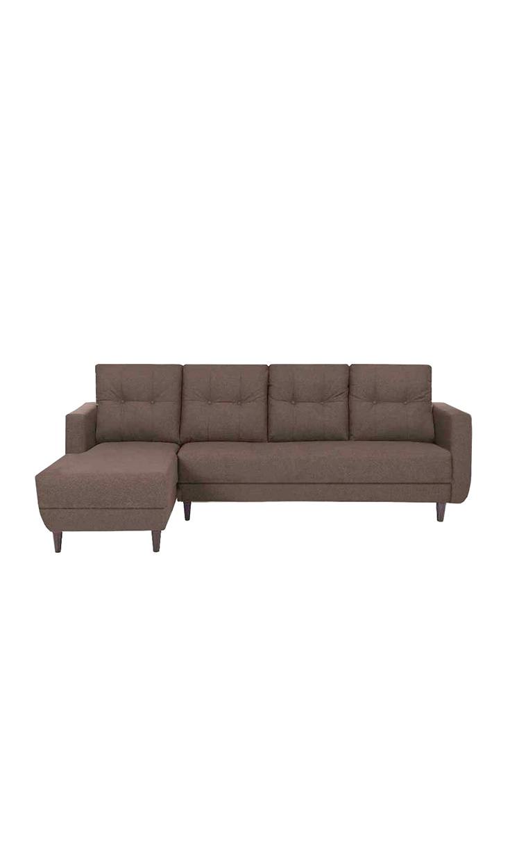 neudot Aria 6 Seater RHS Sectional Sofa in Earth Brown Colour