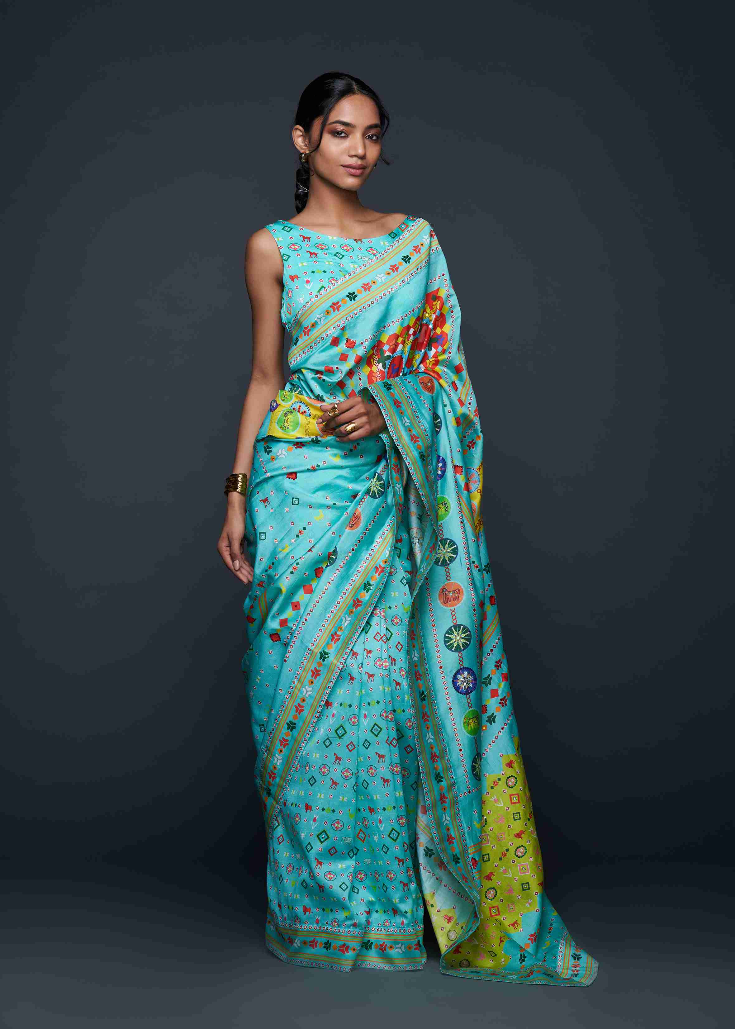 Turquoise Saree