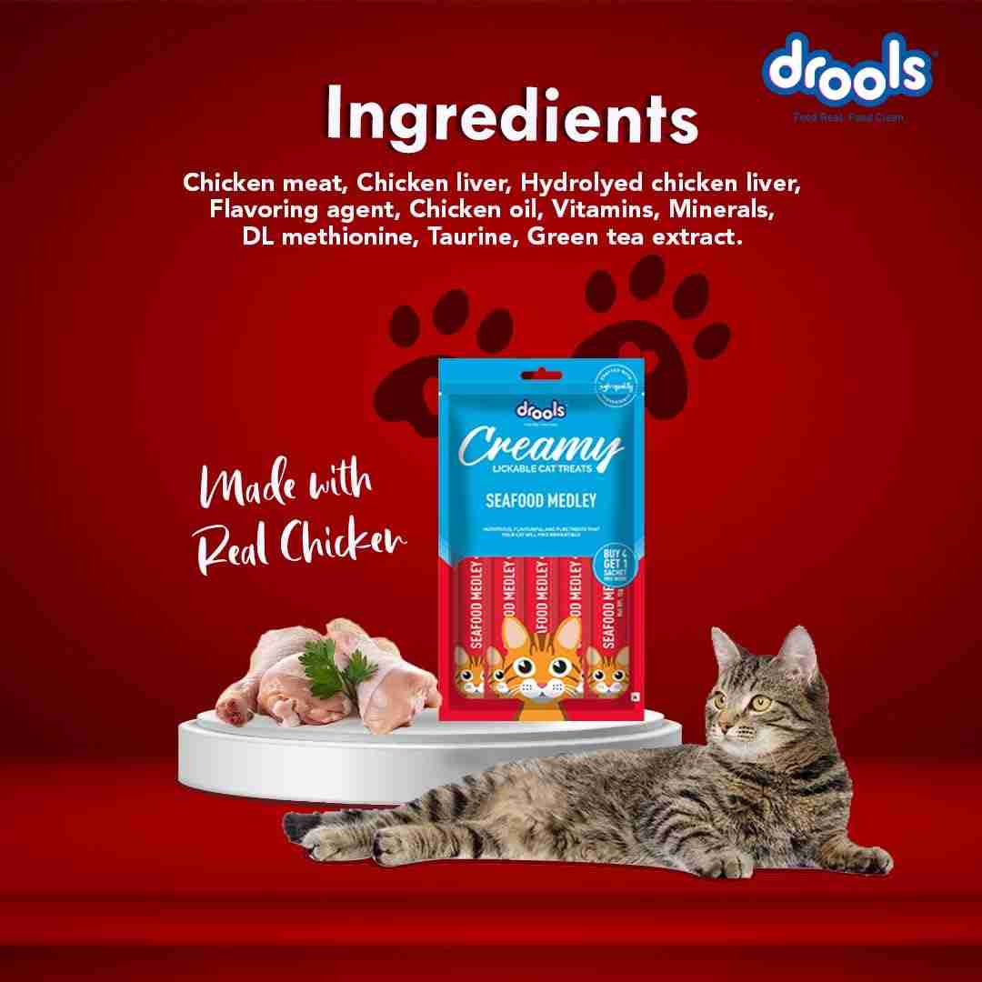 Drools Seafood Medley Creamy Cat Treats, 75g
