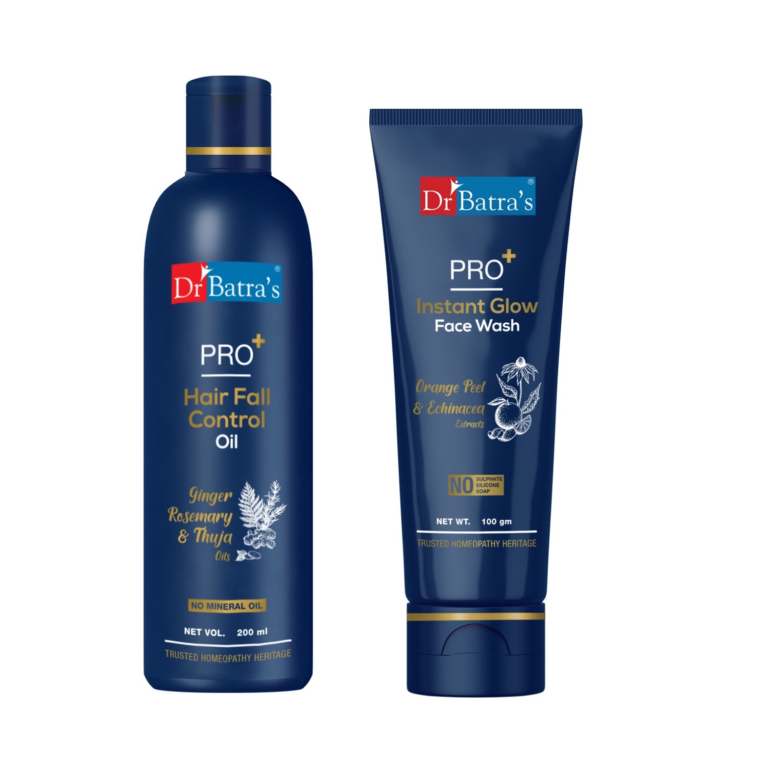 Dr Batra's | Dr Batra's PRO+ Hair Fall Control Oil -200ml and PRO+Instant Glow Face Wash-100 g 0