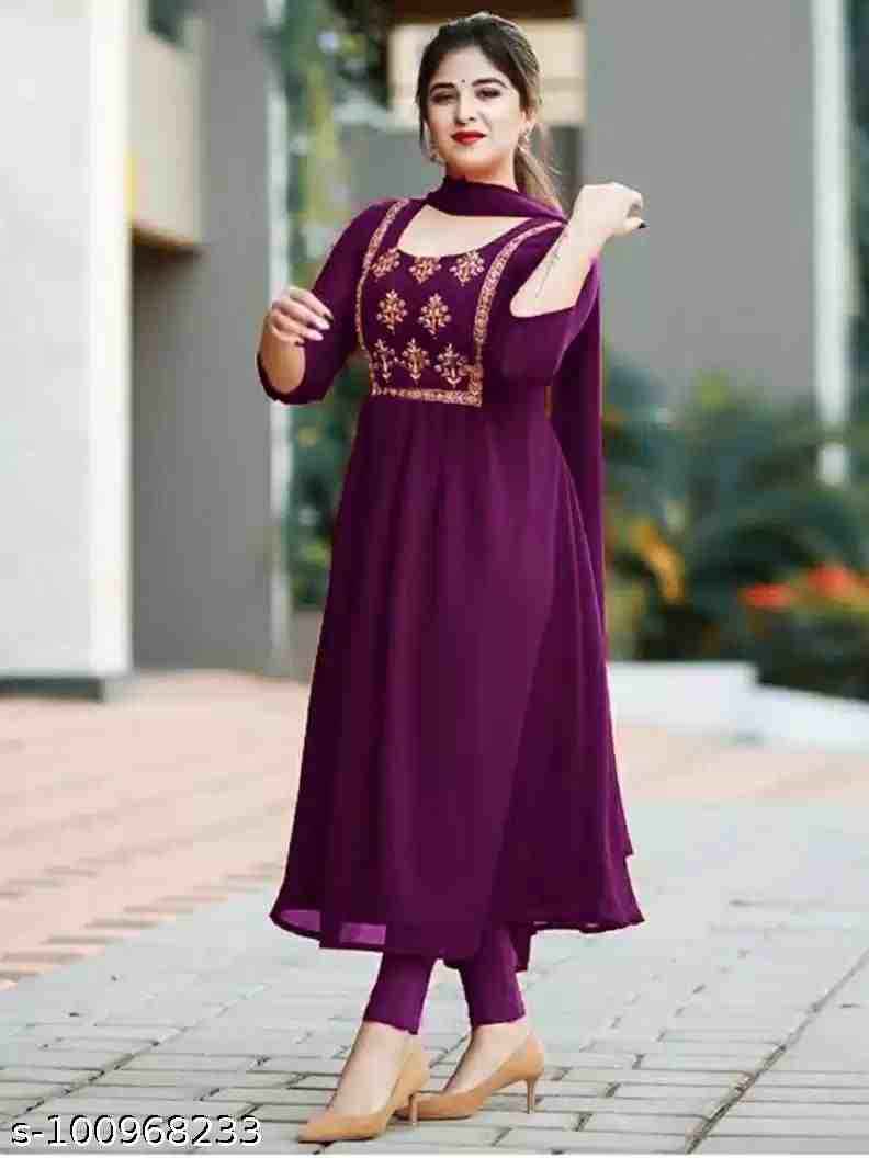 RAYON EMBROIDERED KURTA PANT WITH DUPATTA