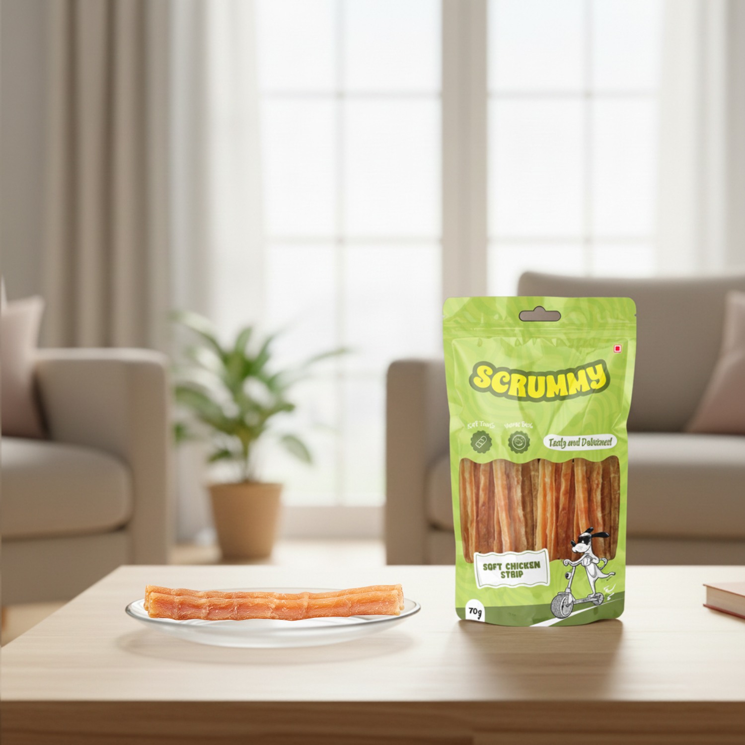 Scrummy Soft Chicken Strips Dog Treats 70g