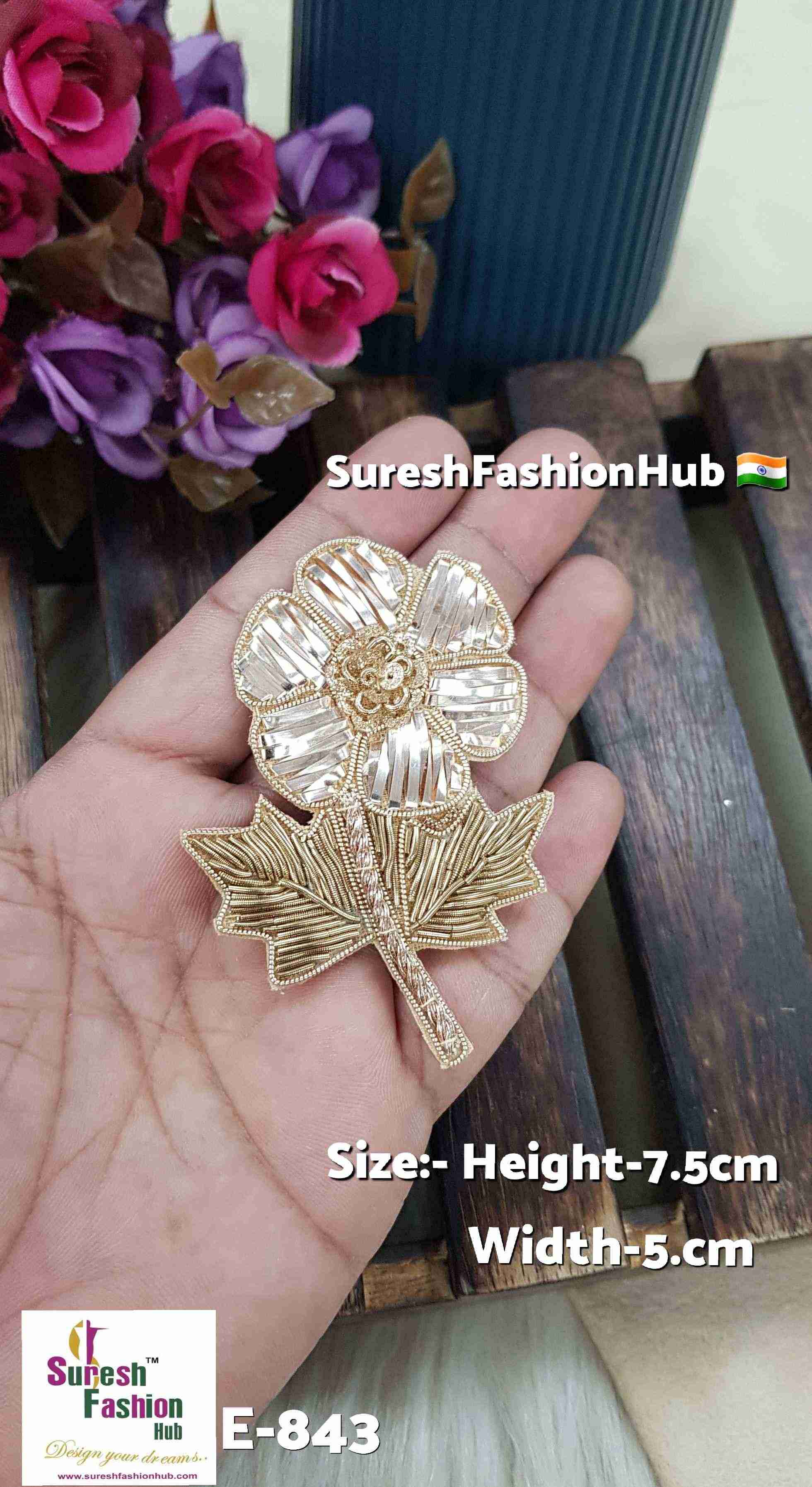 Floral Cutwork Patch with Sequins
