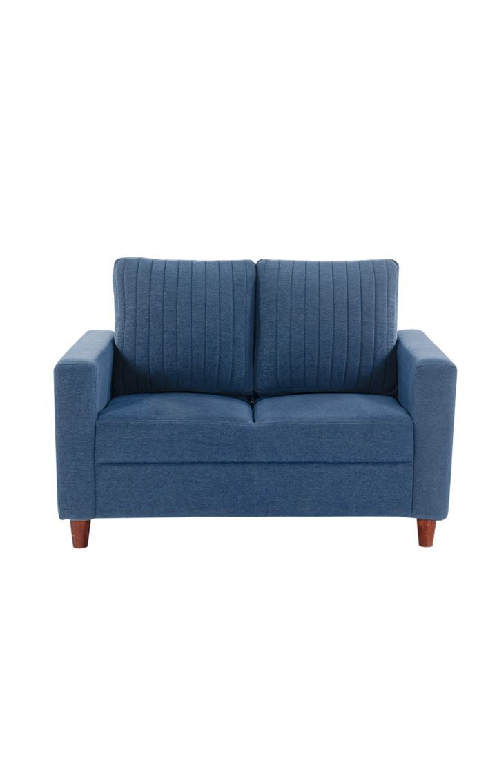 NEUDOT Roman Fabric Sofa for Living Room | 2 Seater Sofa for Drawing Room & Bedroom, Sofa for Office & Lounge - Dusky Blue