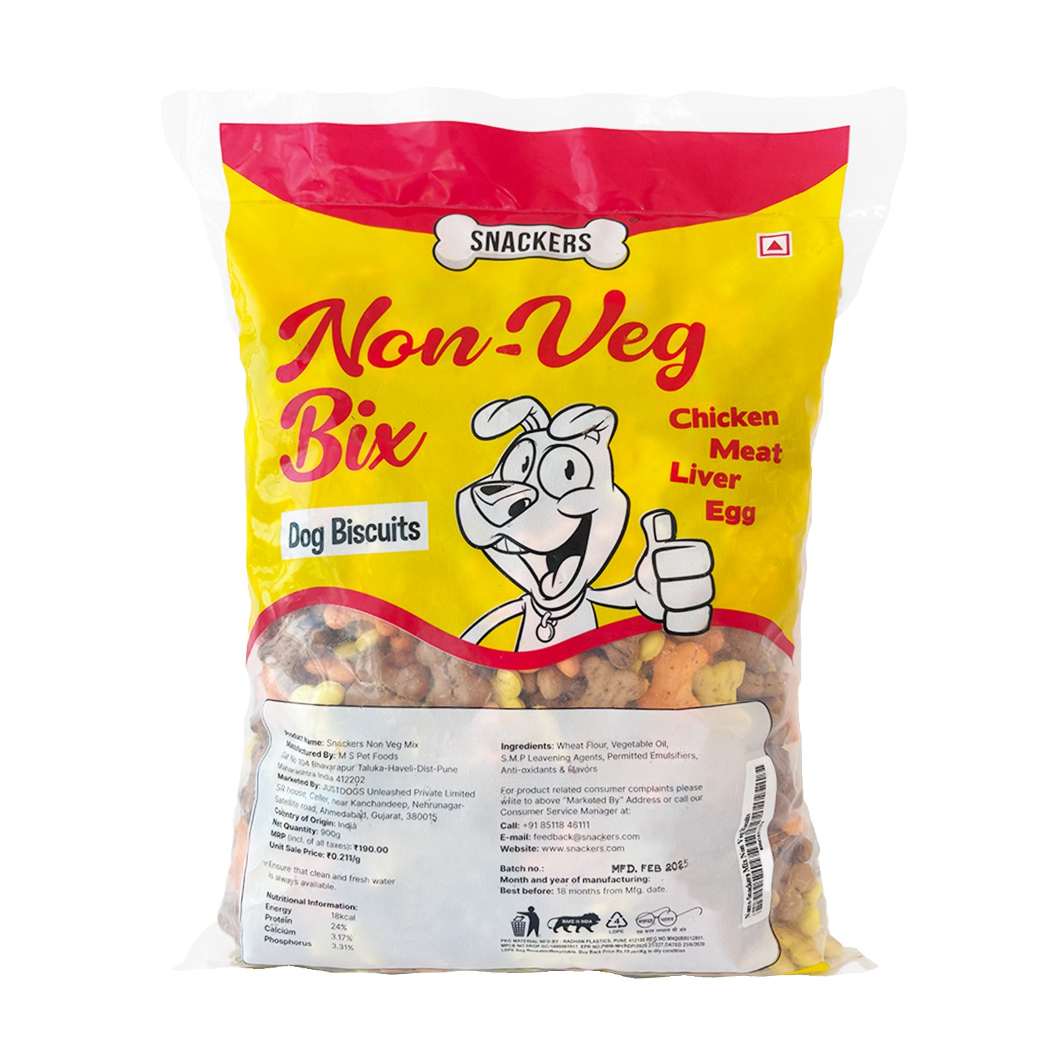 Snackers Non-Veg Bix Dog Biscuits 900g