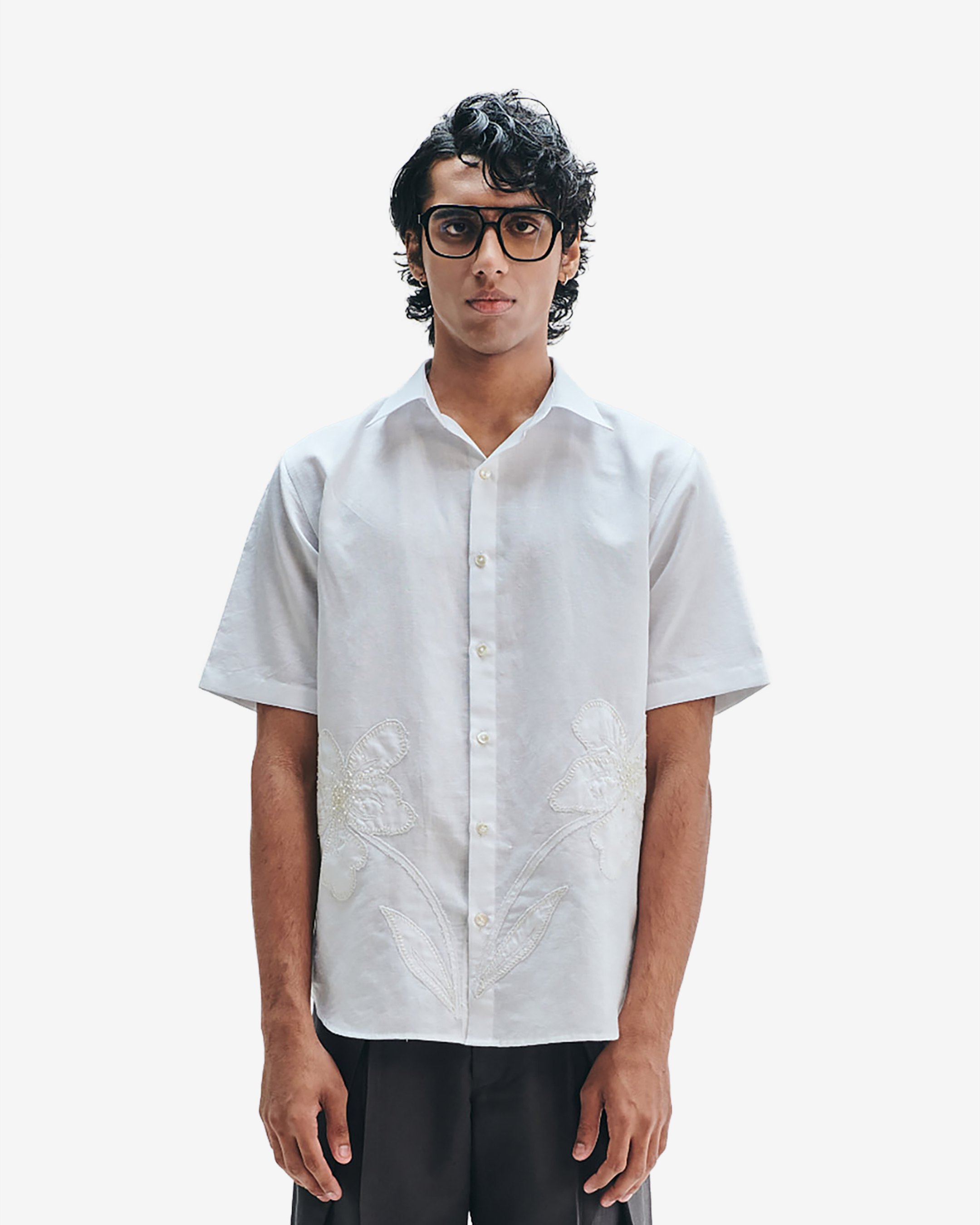 Taj Co-linen Embroidered Men’s Applique Half Sleeves Shirt