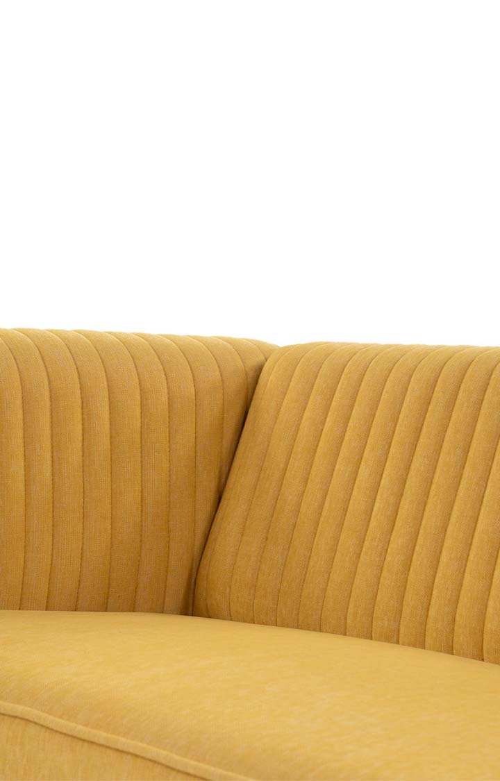 neudot Diva Sofa for Living Room |3 Persons Sofa|Premium Fabric with Cushioned Armrest | Solid Wood Frame|3 Seater in Husky Yellow Color