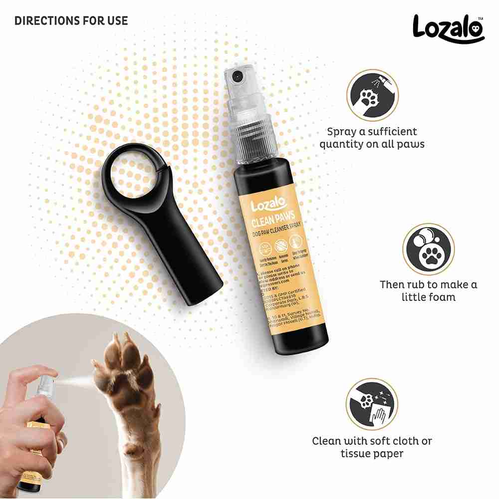 Lozalo Clean Paws Spray for Dogs, 22ml