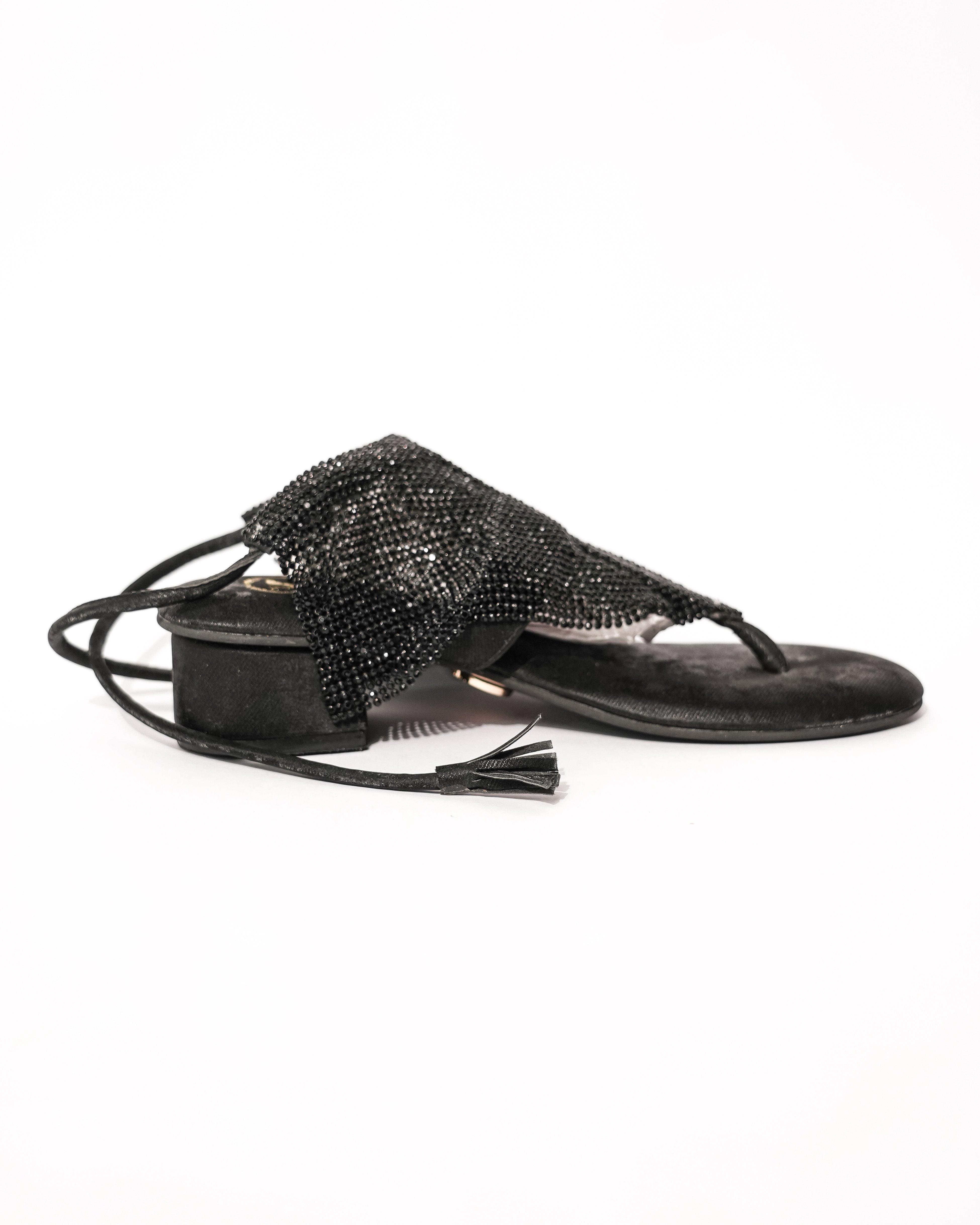 BLACK JELLY MESH HEELS
