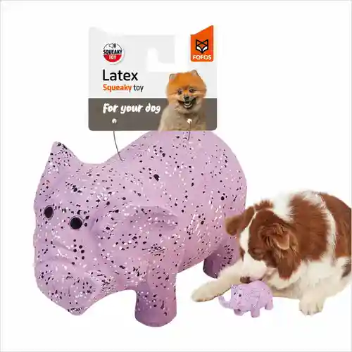 Barkbutler Fofos Latex Elephant Squeaky Toy for Dogs (Purple)